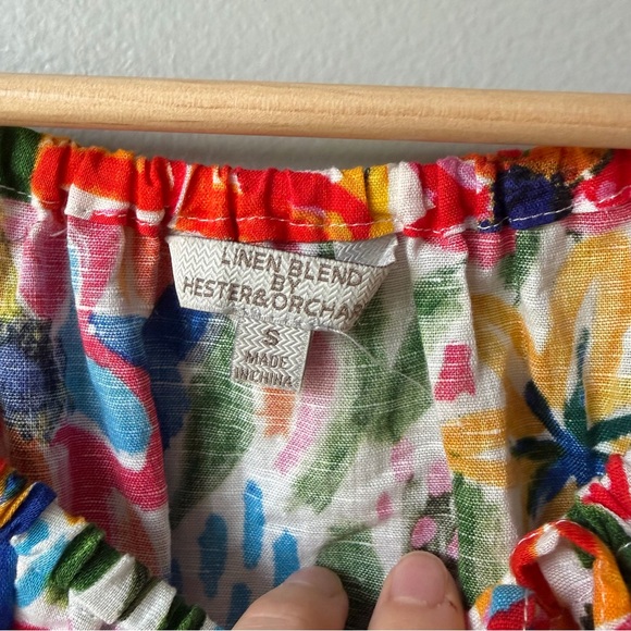 Hester‎ & Orchard NWOT Top Linen Blend Womens 3/4 Sleeve Summer Shirt Size Small - Picture 4 of 8